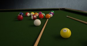 Billard spiel mit kugeln