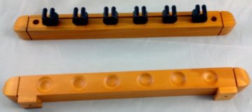 4er Set Billardqueues inkl. einem 6er Wandhalter und 10 Ersatzqueueledern - 2