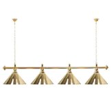 Billardlampe 4 Schirme gold / goldfarbene Halterung - 1