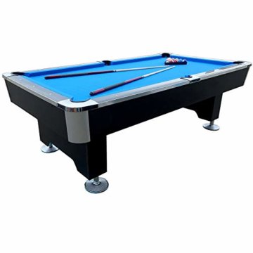 BuckShot Billardtisch 8ft Lemans 2 Leg (Blau/Schwarz) Pool mit Schieferplatte inklusive Zubehör - 2