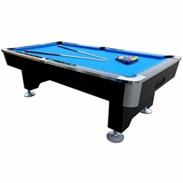 BuckShot Billardtisch 8ft Lemans 2 Leg (Blau/Schwarz) Pool mit Schieferplatte inklusive Zubehör - 1