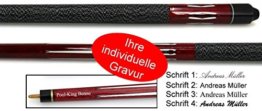 Ludomax Pool Queue Tycoon rot, langlebiger Billardqueue mit Gravur, Geschenk - Idee - 1