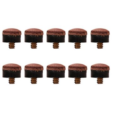 MagiDeal Premium 10 Stück Schraubleder 12mm Billard Schraub-Leder mit Gewinde - 1
