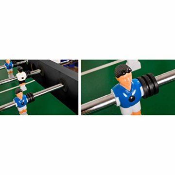 Maxstore Kickertisch „Leeds“ in 4 Farben, Tischfußball inkl. 4 Bälle + 2 Getränkehalter, Tischkicker ca. 60kg - Schwarz - 4