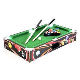 Nexos Mini Pool Billardtisch Spielfeld mit LED-Beleuchtung Batterie 51 x 31,5 x 9 cm inkl. Queue Kugeln Dreieck Kreide Tischspiel Tischbillard für Groß und Klein - 1